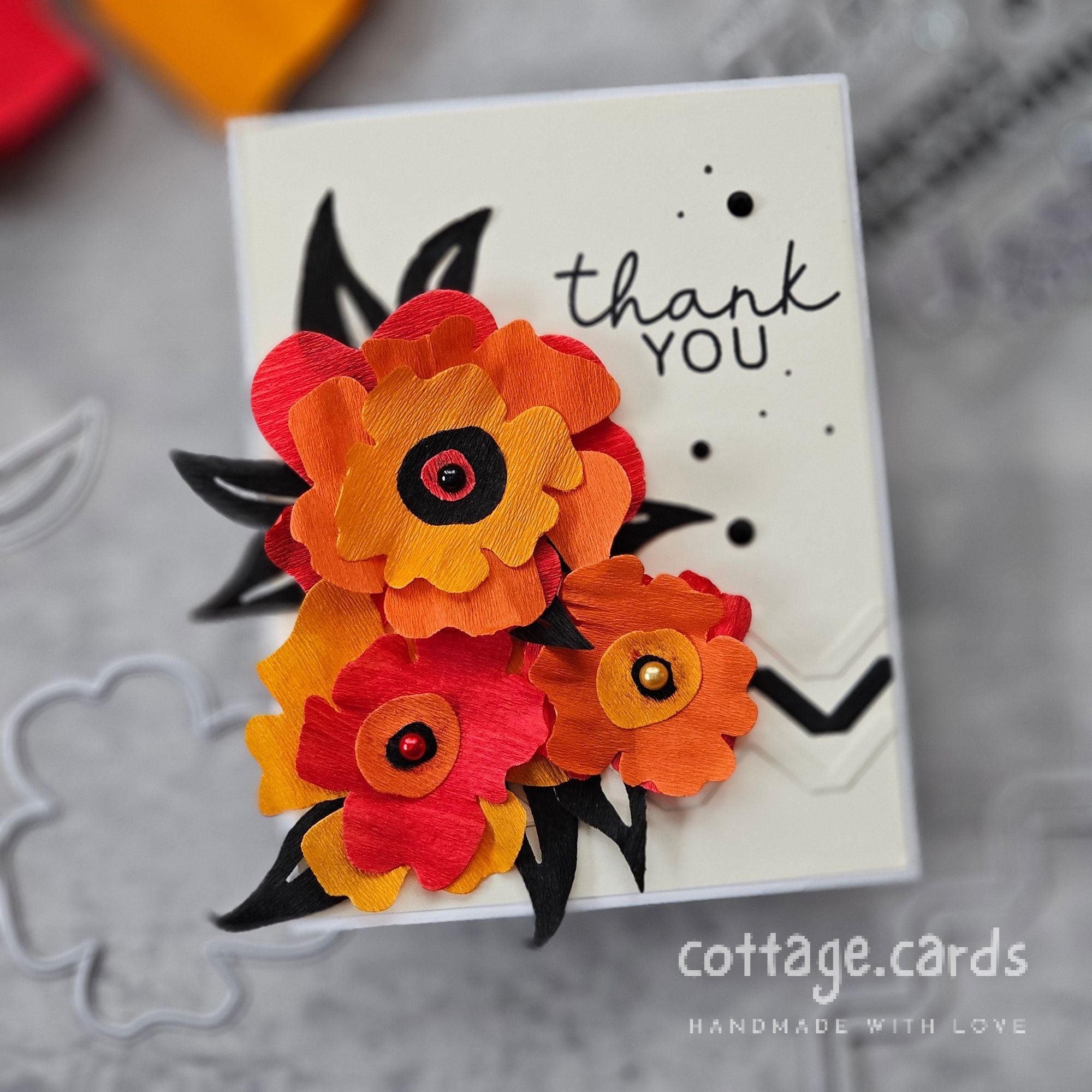 Simon Says Stamp Bold Flower Wafer Dies 1320md Moments in Time Thank You Card