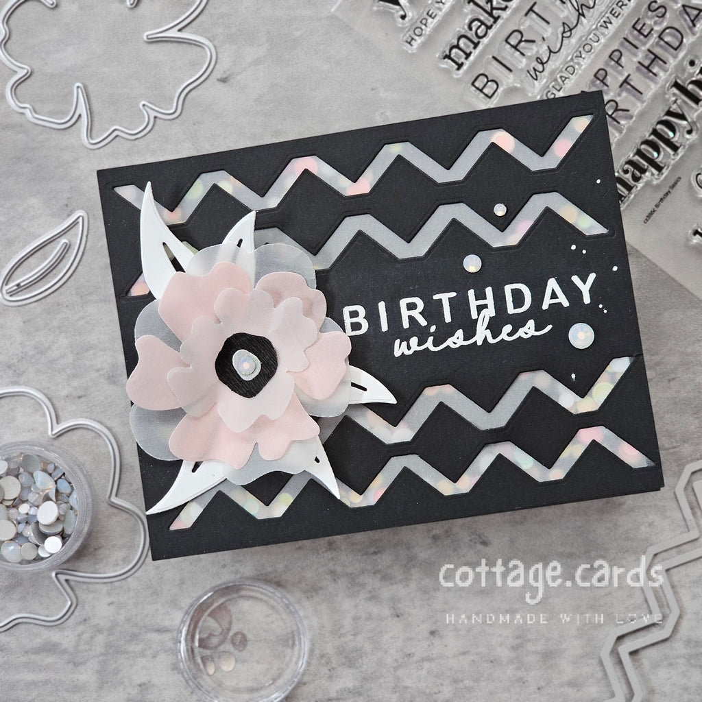 Simon Says Stamp Bold Flower Wafer Dies 1320md Moments in Time Birthday Card