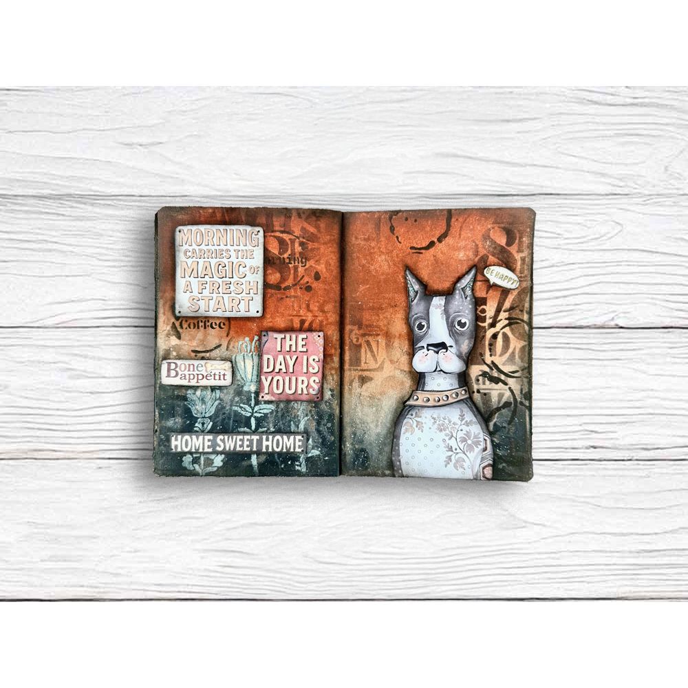 Stamperia Furry Friends Coffee Prints Stencil kstdl133