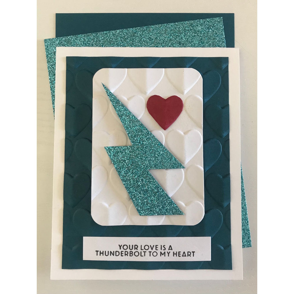 Simon Says Stamps and Dies Boom set1277bm Shine On Loralee Ferguson Thunderbolt Love Card