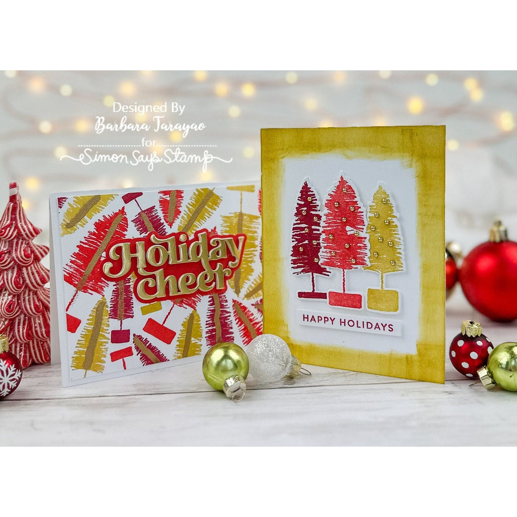 Simon Says Stamp Bottle Brush Trees Wafer Dies sss455 Christmas Cards | color-code:ALT01