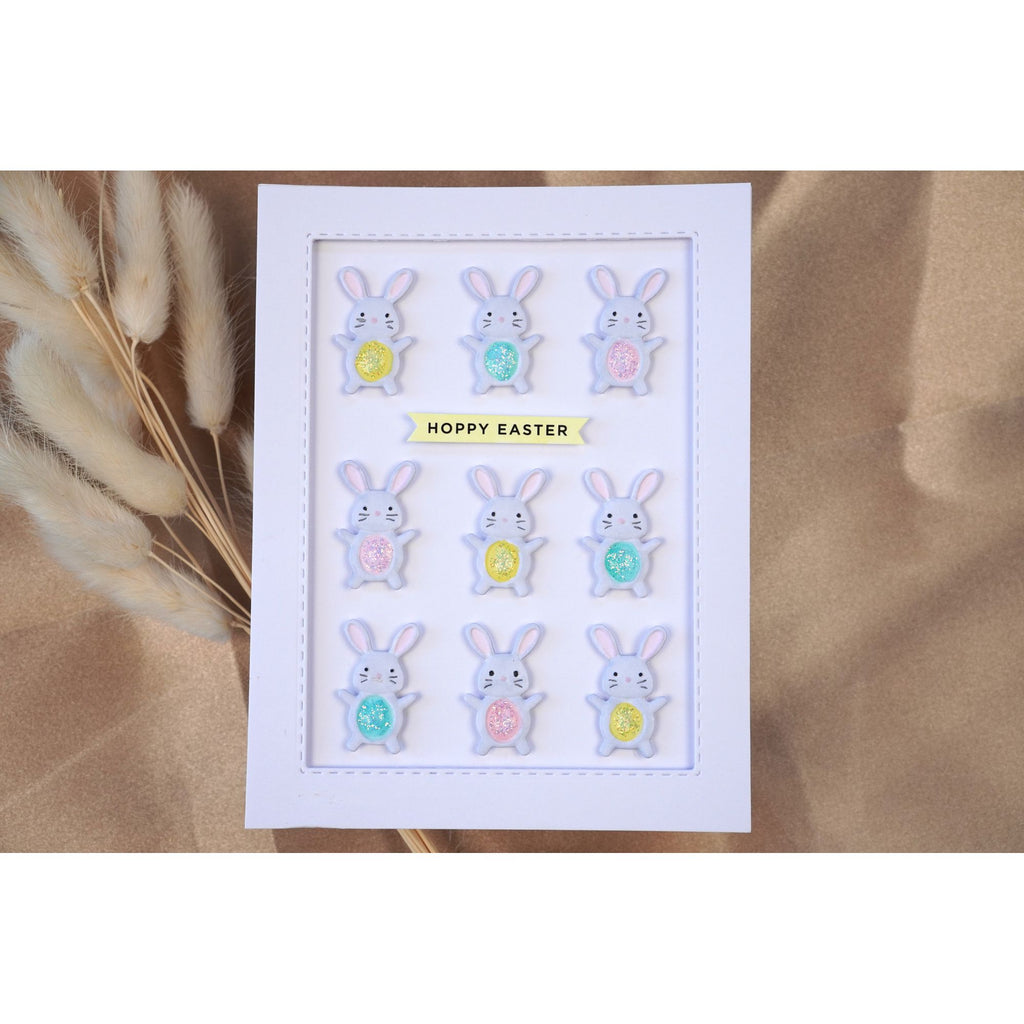 Simon Says Stamp Embossing Folder and Cutting Dies Bouncy Bunny sfd603 Beautiful Moments Easter Card