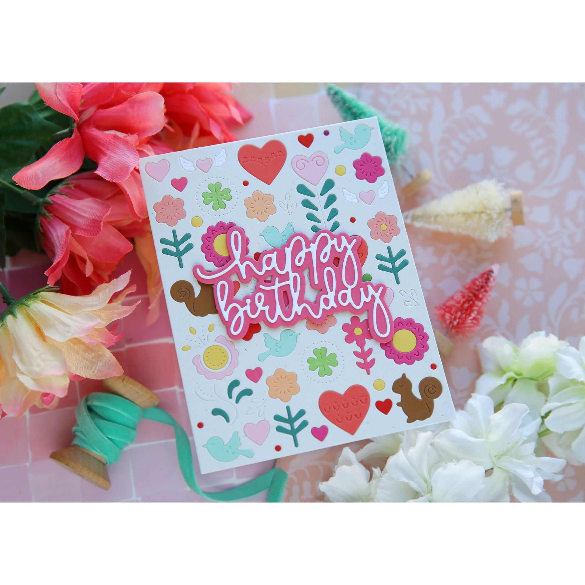 Simon Says Stamp Bouncy Happy Birthday Wafer Dies 1365sd DieCember Birthday Card | color-code:ALT01