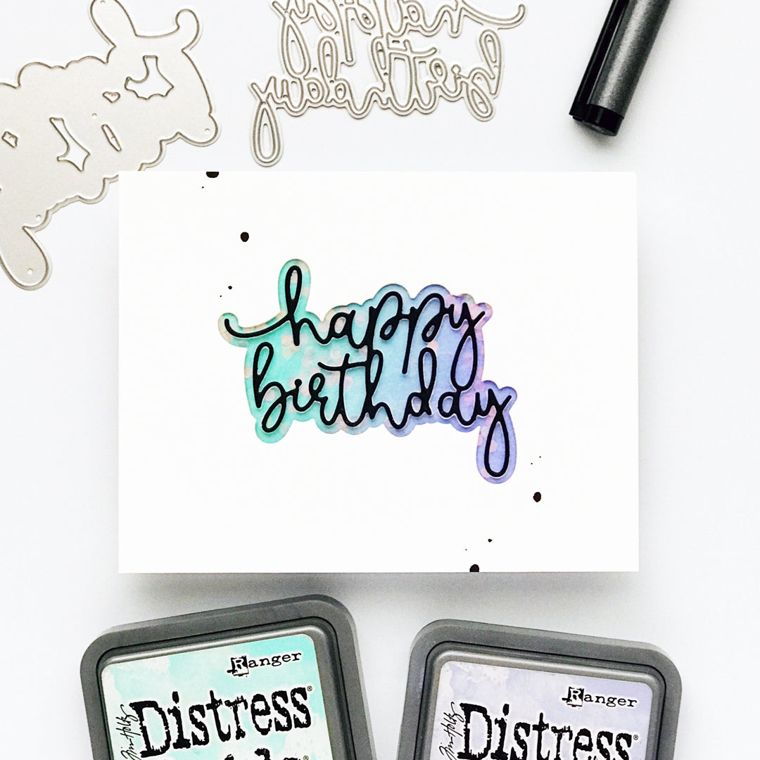 Simon Says Stamp Bouncy Happy Birthday Wafer Dies 1365sd DieCember Birthday Card