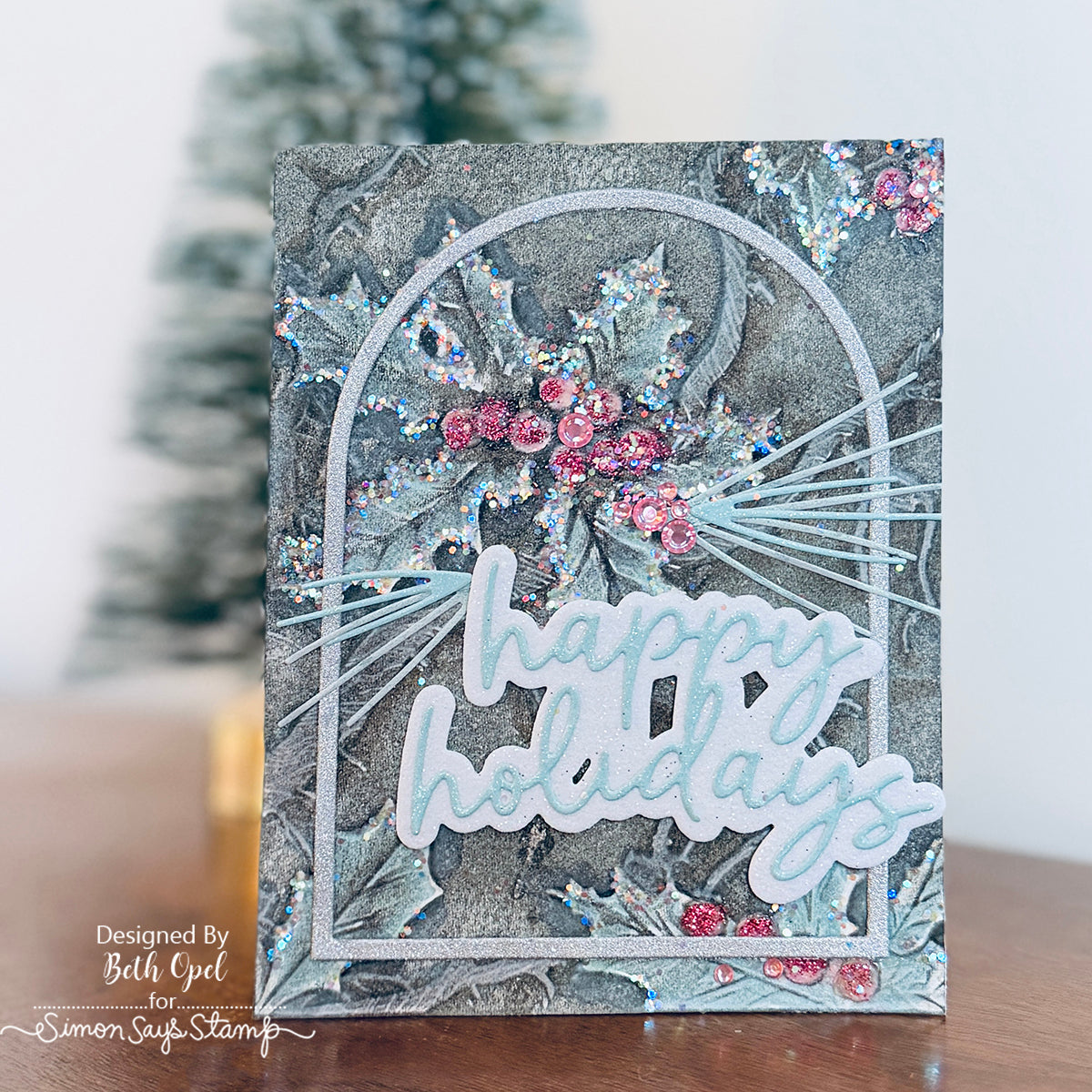 Simon Says Stamp Bouncy Happy Holidays Wafer Dies 1486sd And Everything Nice Holiday Card
