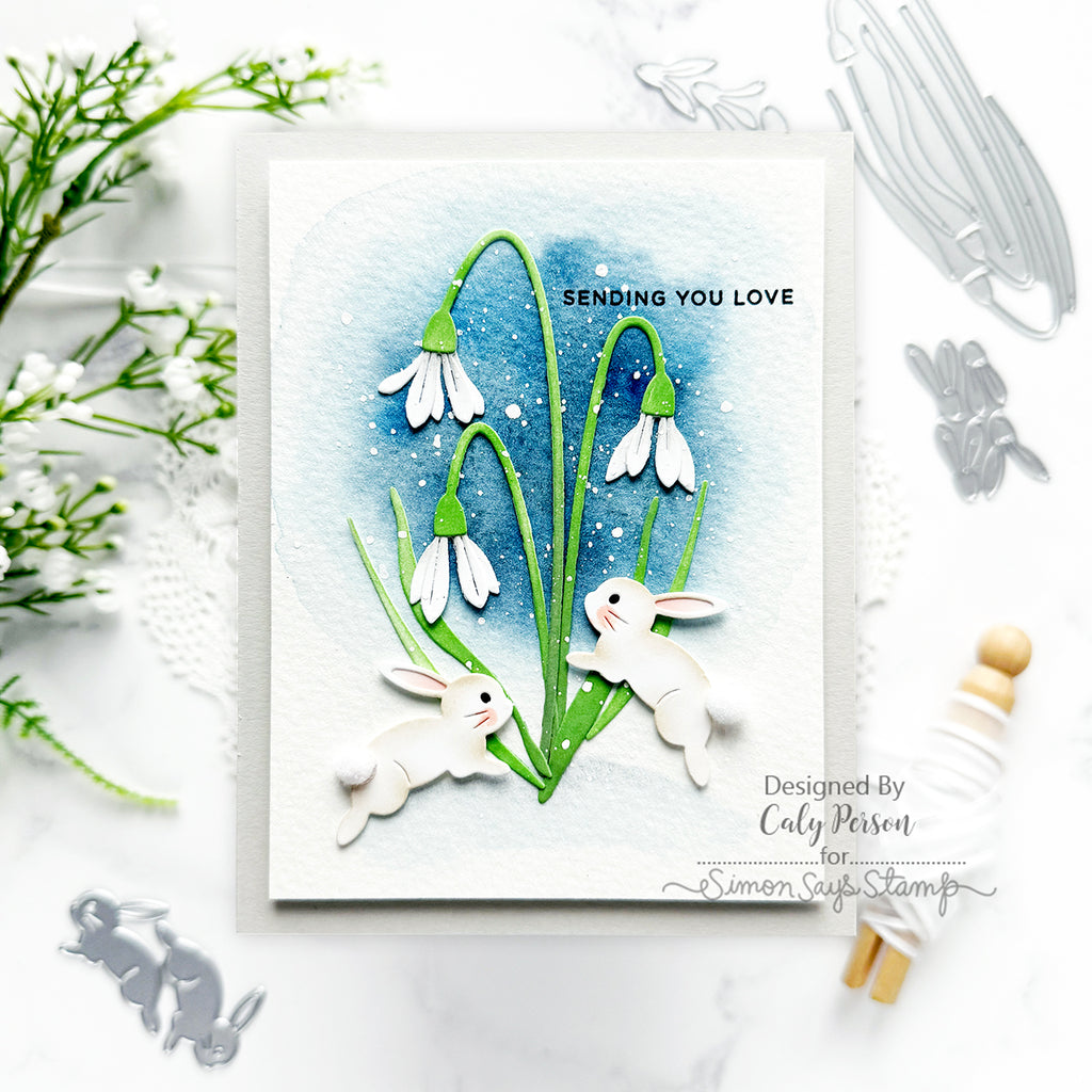 Simon Says Stamp Bounding Bunnies Wafer Dies s990 Rain or Shine Love Card | color-code:ALT04