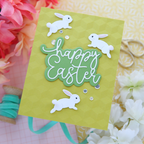 Simon Says Stamp Bounding Bunnies Wafer Dies s990 Rain or Shine Easter Card | color-code:ALT06