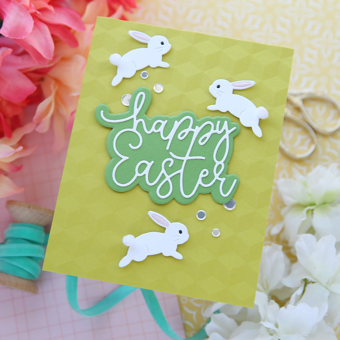 Simon Says Stamp Bounding Bunnies Wafer Dies s990 Rain or Shine Easter Card | color-code:ALT06