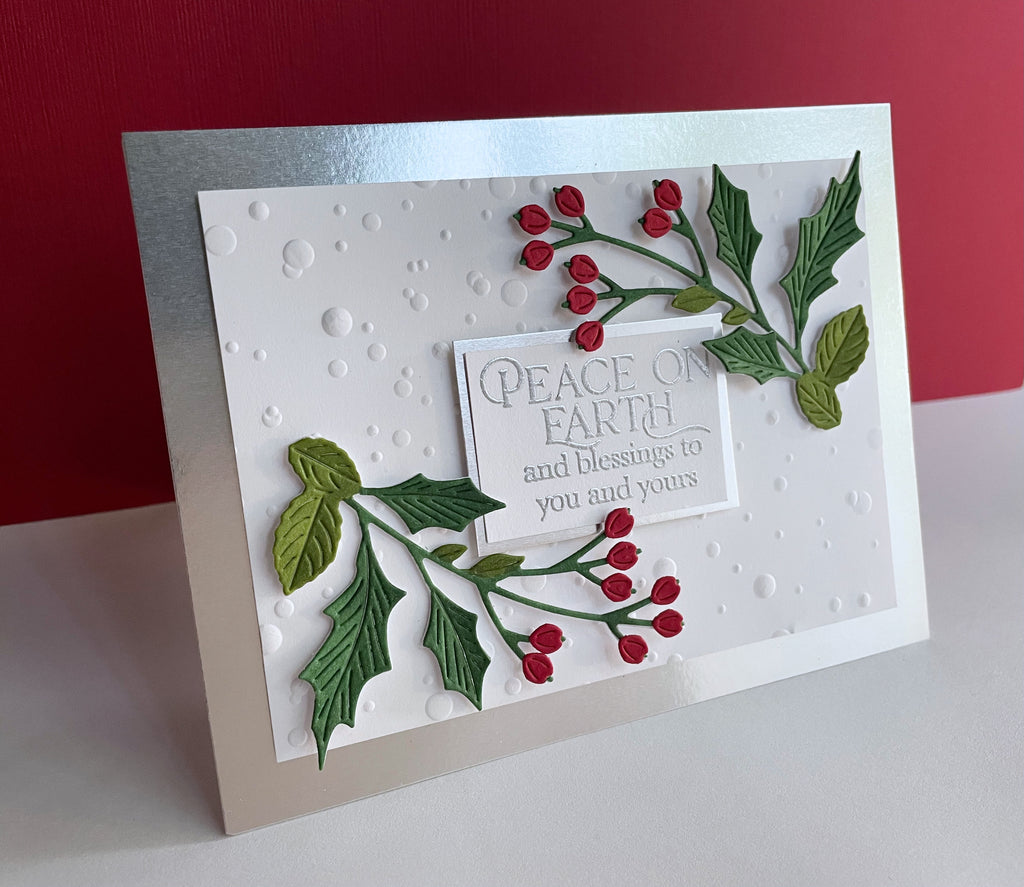 Simon Says Stamp Branching Corner Holly Wafer Dies s897 All The Joy Christmas Card | color-code:ALT02