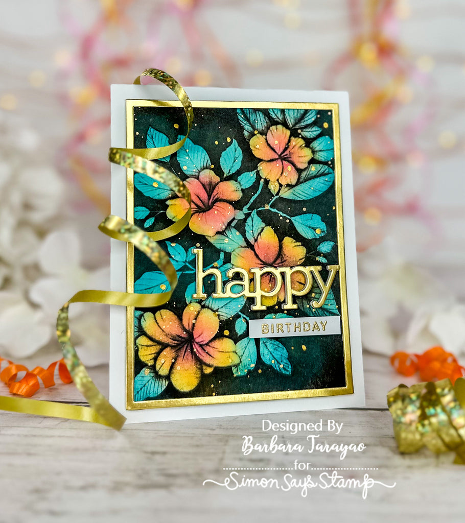 Simon Says Stamp Embossing Folder and Cutting Dies Branching Flowers sfd400 Be Bold Birthday Card | color-code:ALT03