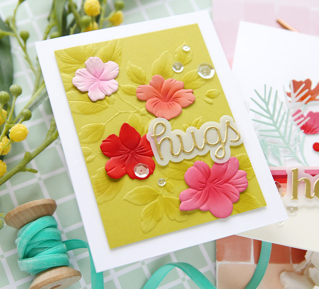Simon Says Stamp Embossing Folder and Cutting Dies Branching Flowers sfd400 Be Bold Hugs Card | color-code:ALT04
