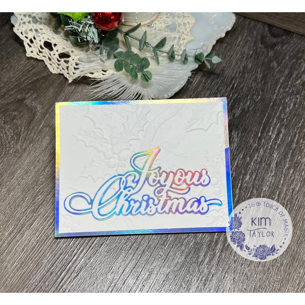 Simon Says Stamp Embossing Folder Branching Holly sf519 And Everything Nice Christmas Card