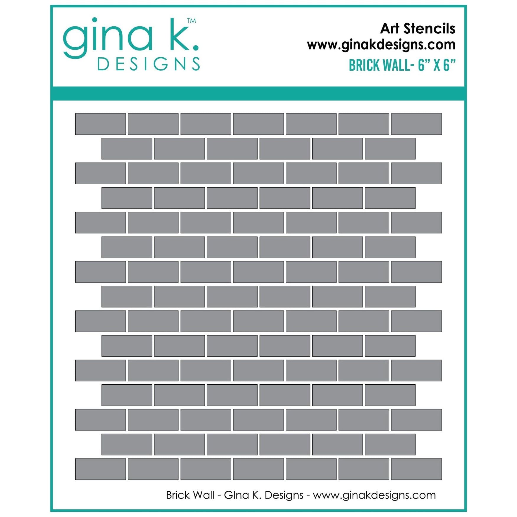Gina K Designs BRICK WALL Stencil gkdst35