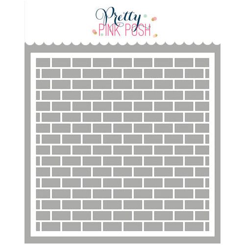 Pretty Pink Posh Brick Background Stencil