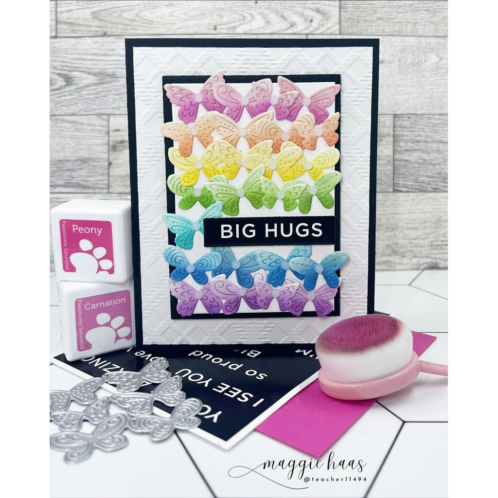 Simon Says Stamp Bright Butterflies Wafer Dies s1015 Moments in Time Hugs Card