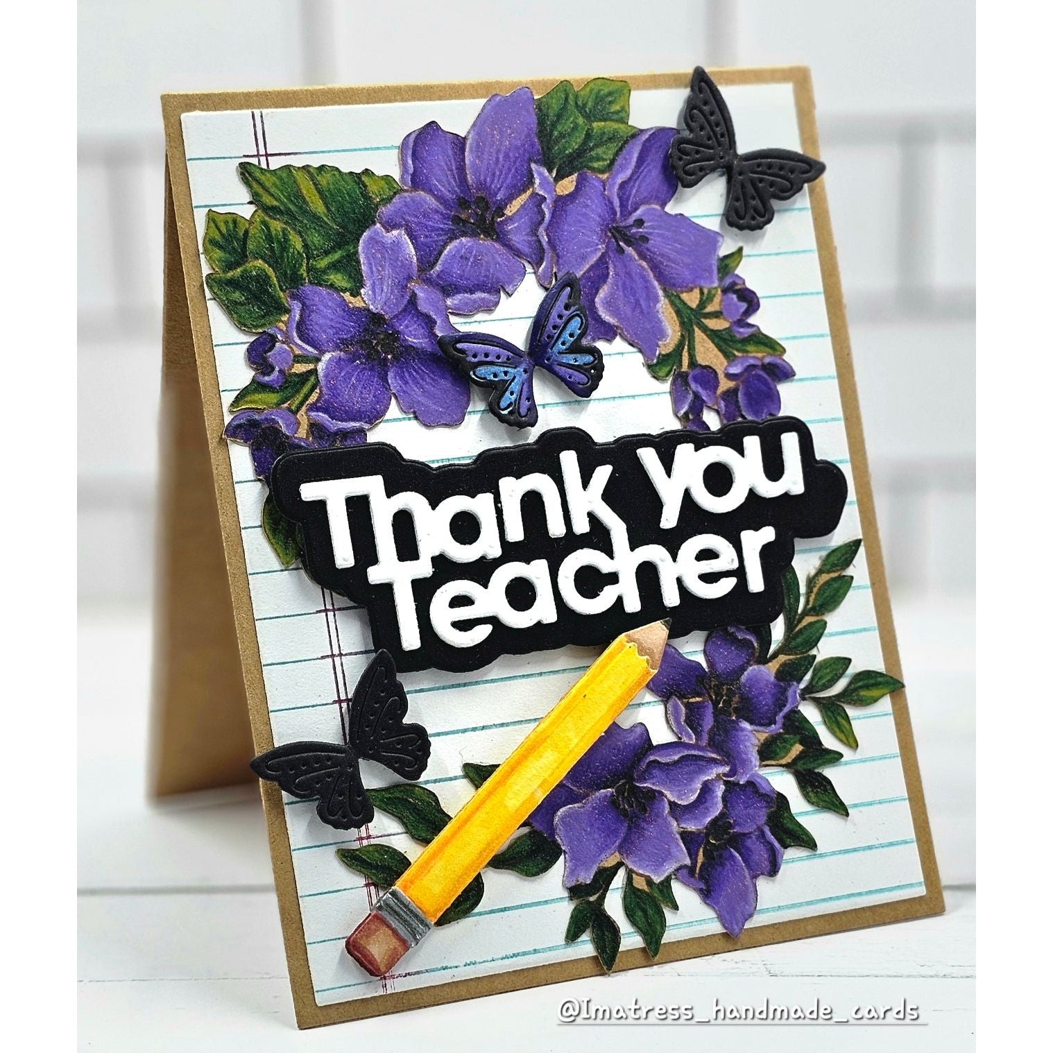 Simon Says Stamp Bright Butterflies Wafer Dies s1015 Moments in Time Teacher Card