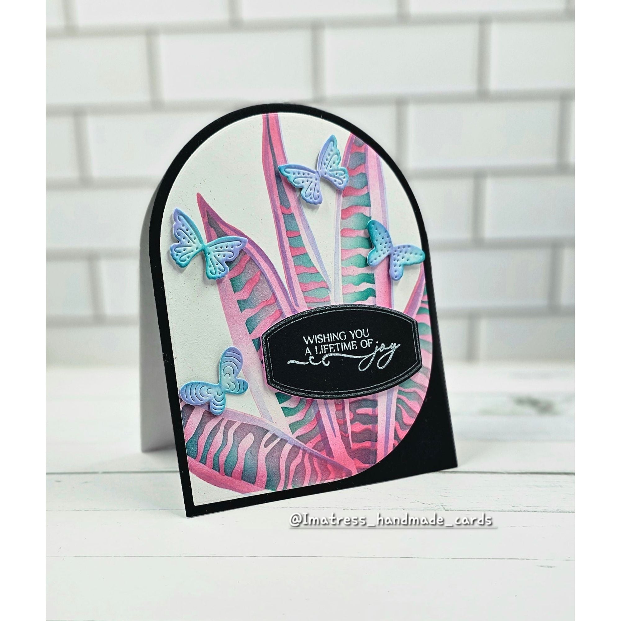 Simon Says Stamp Bright Butterflies Wafer Dies s1015 Moments in Time Joy Card