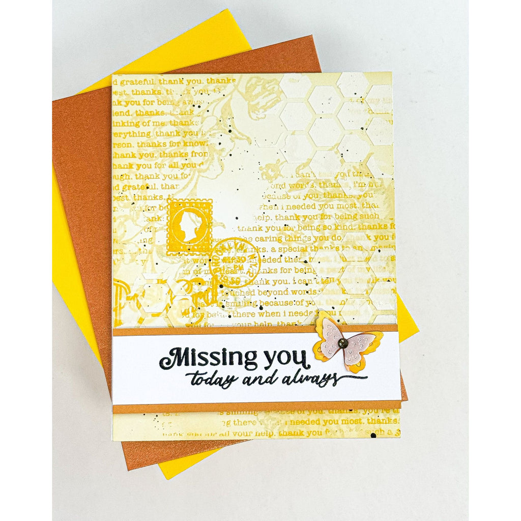 Simon Says Stamp Bright Butterflies Wafer Dies s1015 Moments in Time Miss You Card