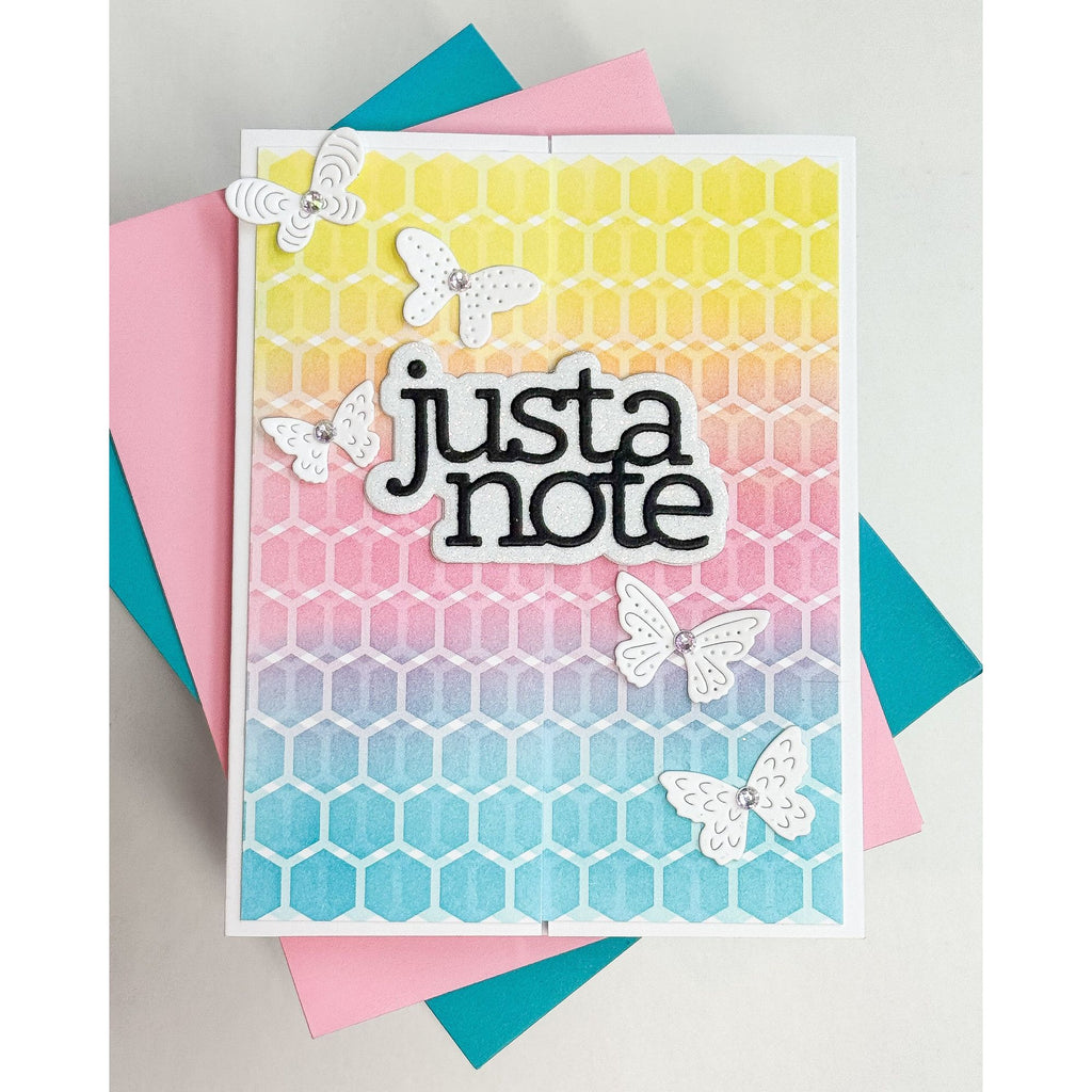 Simon Says Stamp Bright Butterflies Wafer Dies s1015 Moments in Time Just a Note Card