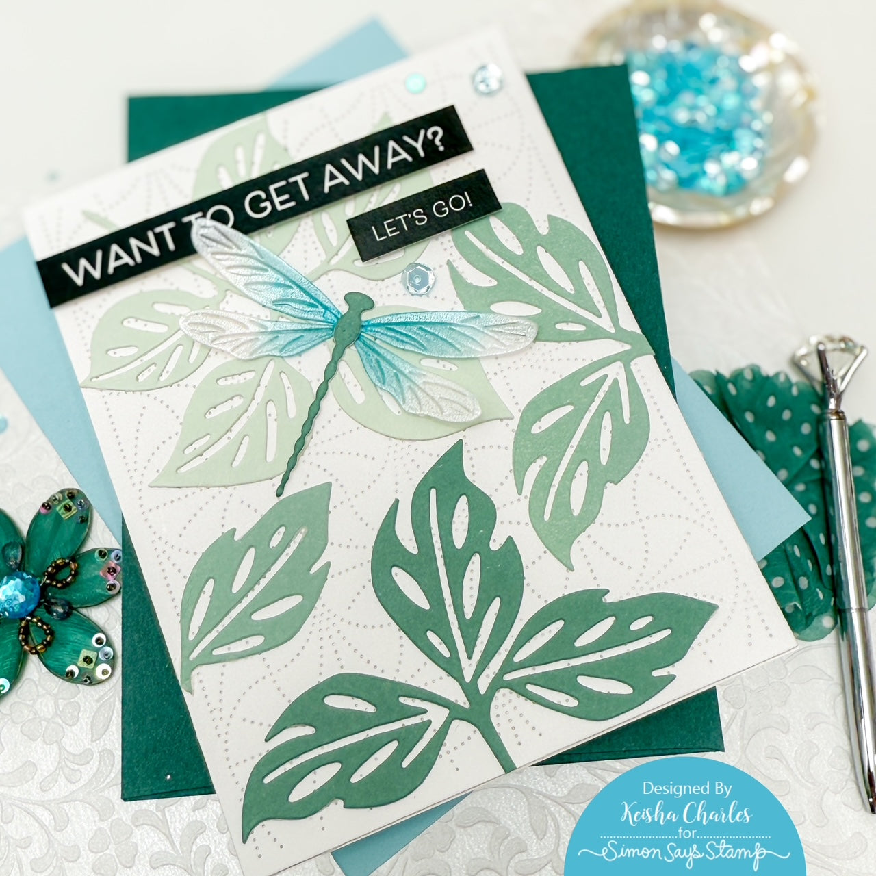 Simon Says Stamp Bright Dragonfly Wafer Dies s1002 Friend Like You Let's Go Card | color-code:ALT01
