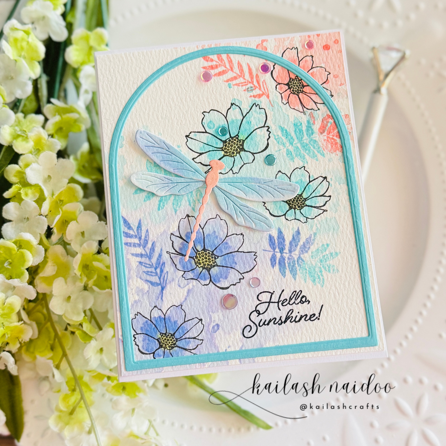 Simon Says Stamp Bright Dragonfly Wafer Dies s1002 Friend Like You Hello Card