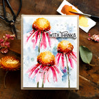 Simon Says Stamp Embossing Folder And Cutting Die Brilliant Coneflower sfd355 Stamptember Thanks Card