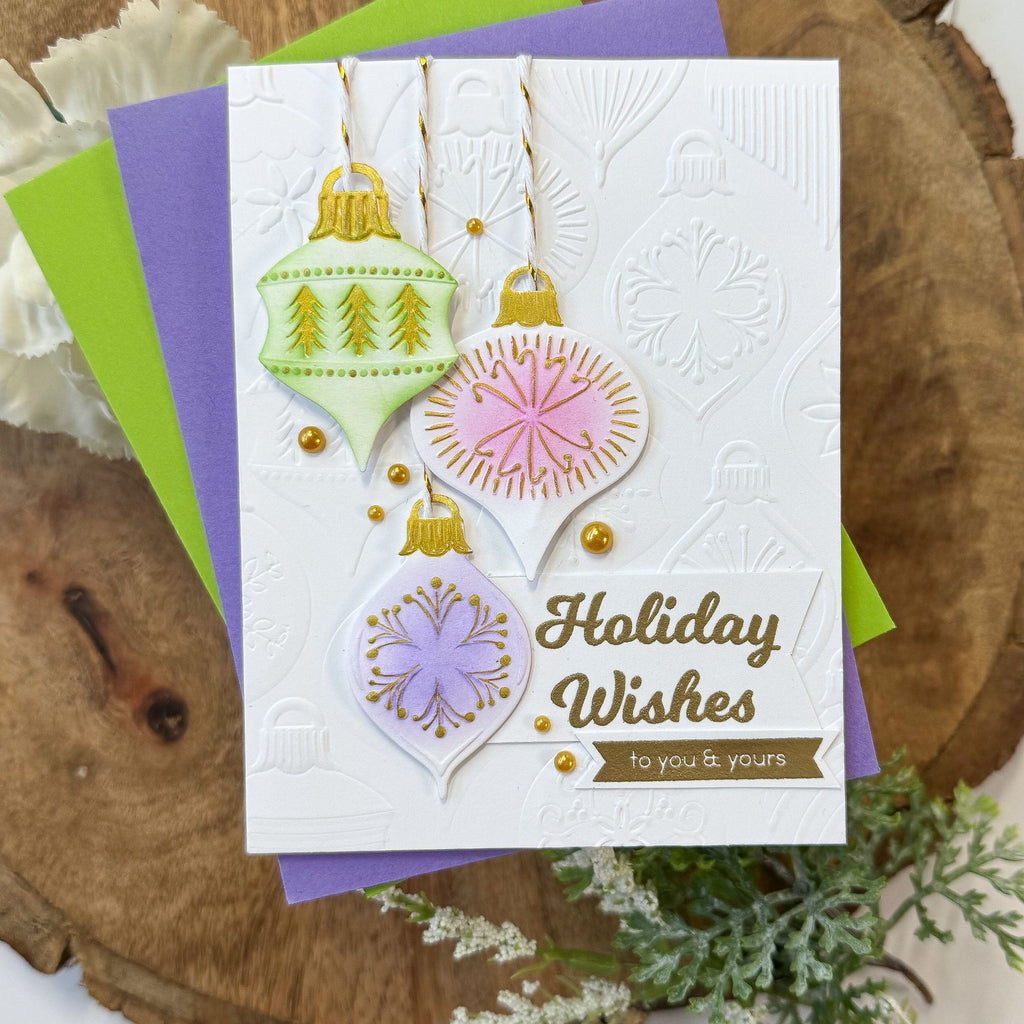 Simon Says Stamp Embossing Folder and Cutting Dies Brilliant Ornaments sfd518 Sugar and Spice Christmas Card | color-code:ALT03