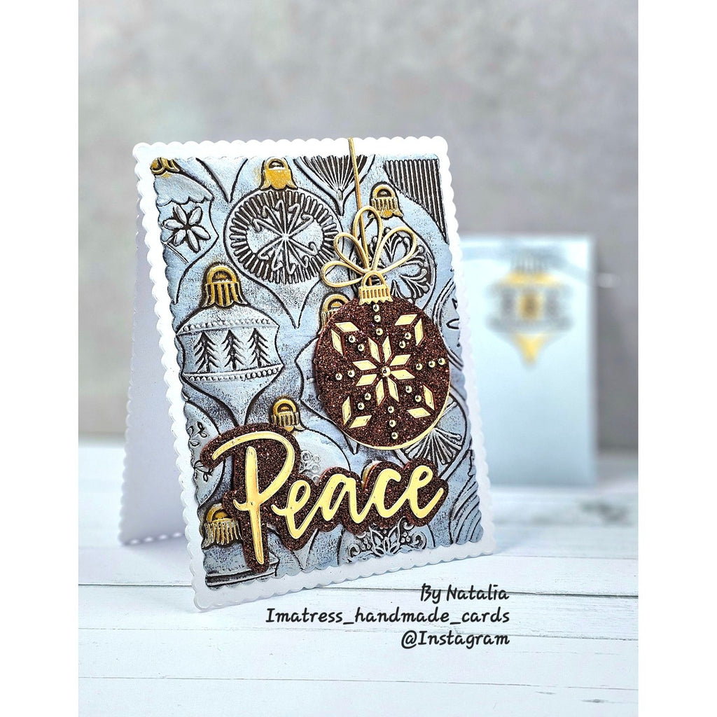 Simon Says Stamp Embossing Folder and Cutting Dies Brilliant Ornaments sfd518 Sugar and Spice Christmas Card