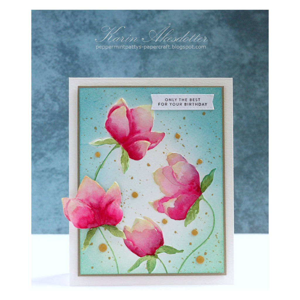 Simon Says Stamp Embossing Folder and Cutting Die Brilliant Budding Floral sfd483 Birthday Card | color-code:ALT01