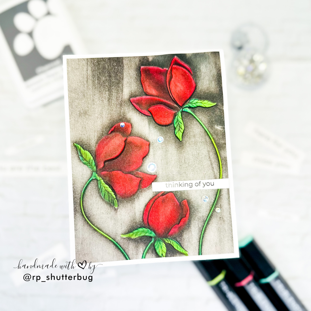 Simon Says Stamp Embossing Folder and Cutting Die Brilliant Budding Floral sfd483 Thinking of You Card | color-code:ALT03