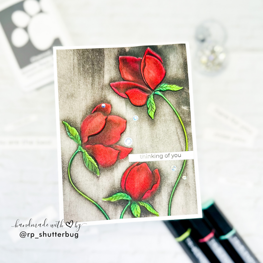 Simon Says Stamp Embossing Folder and Cutting Die Brilliant Budding Floral sfd483 Thinking of You Card | color-code:ALT03