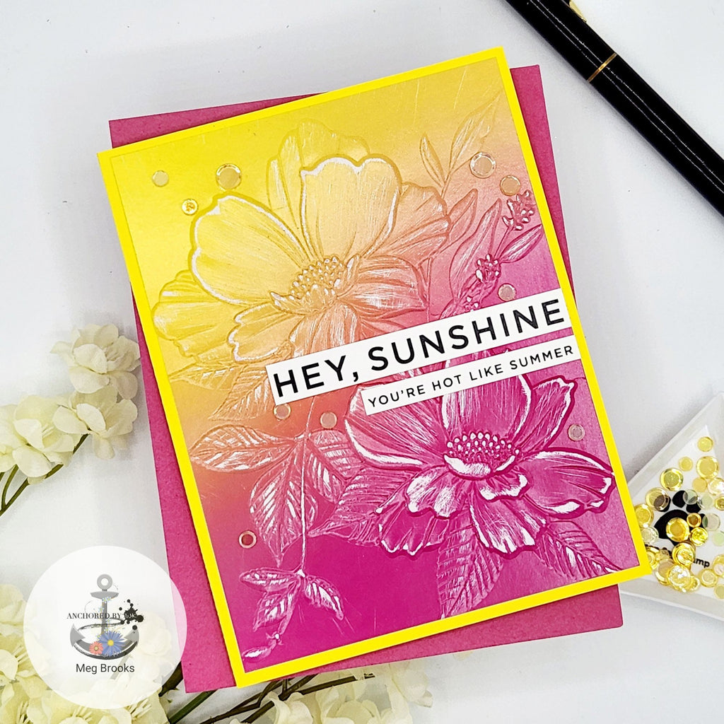 Simon Says Stamp Embossing Folder and Cutting Dies Brilliant Hibiscus sfd395 Sunny Vibes Friend Card
