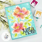Simon Says Stamp Embossing Folder and Cutting Dies Brilliant Hibiscus sfd395 Sunny Vibes Just a Note Card