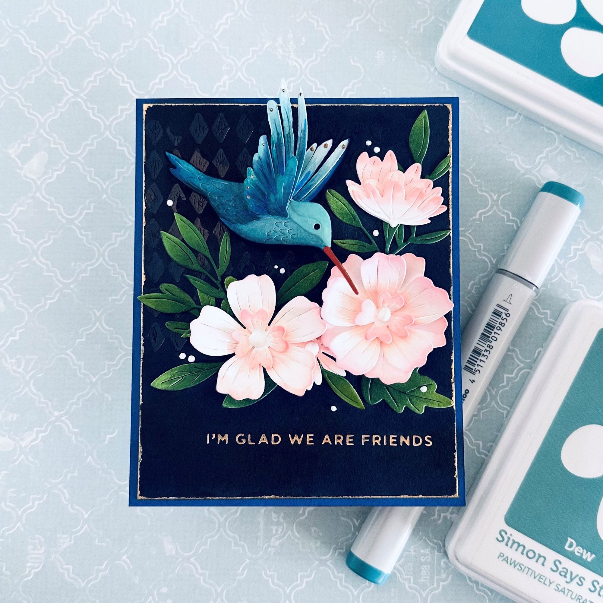Simon Says Stamp Brilliant Hummingbird Wafer Dies s988 Friend Like You Friend Card