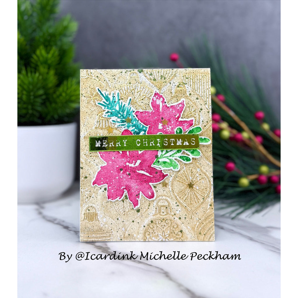 Simon Says Stamp Embossing Folder and Cutting Dies Brilliant Ornaments sfd518 Sugar and Spice Christmas Card