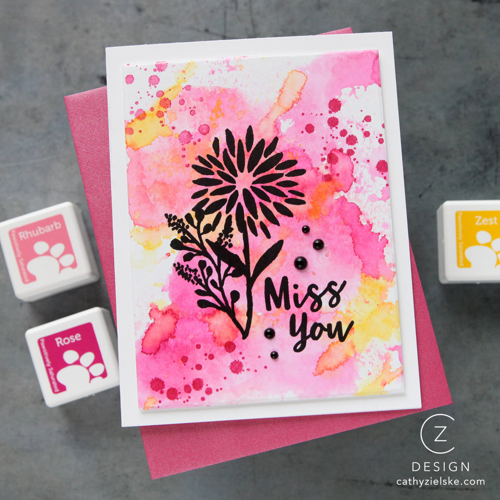 Simon Says Clear Stamps Basic Brushstroke Greetings 3390ssc Miss You Card | color-code:ALT01