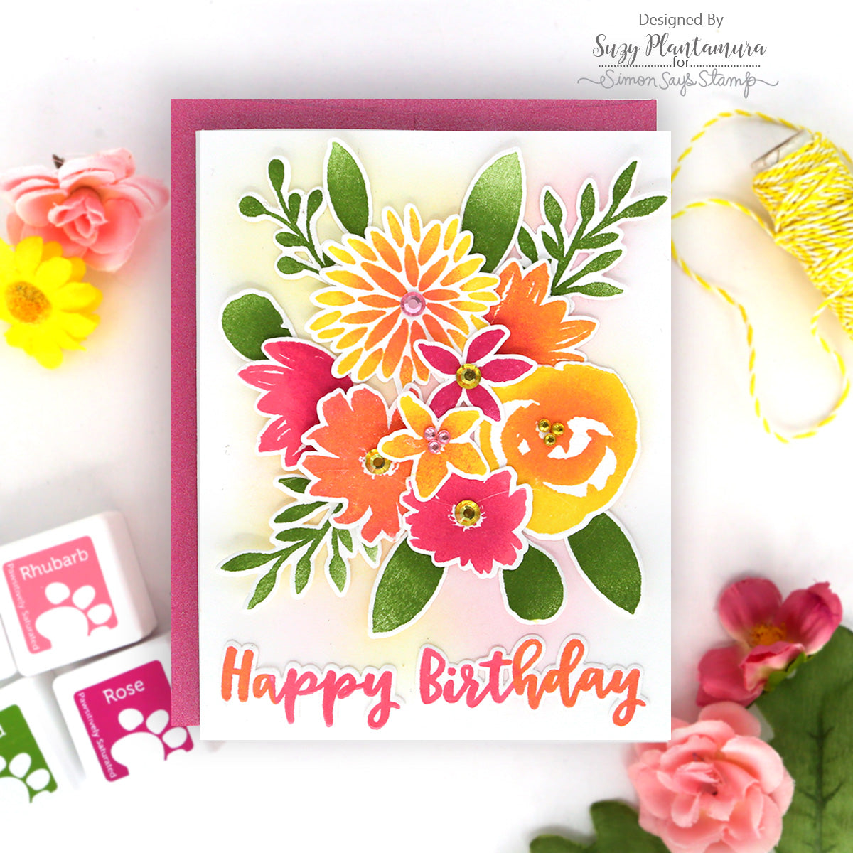 Simon Says Clear Stamps Basic Brushstroke Greetings 3390ssc Birthday Card | color-code:ALT05