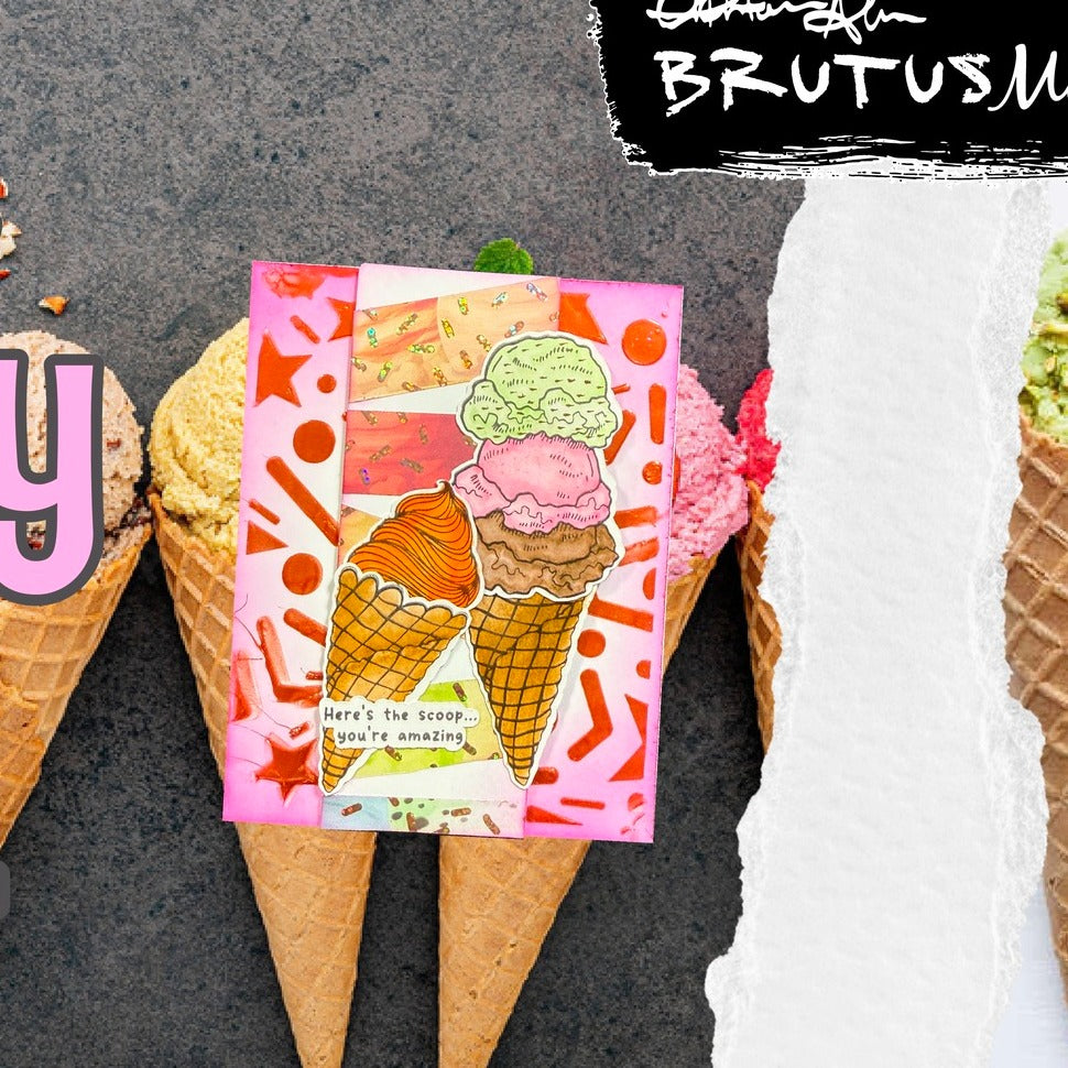 Brutus Monroe A Scoop of Kindness Clear Stamps bru6561 scoop