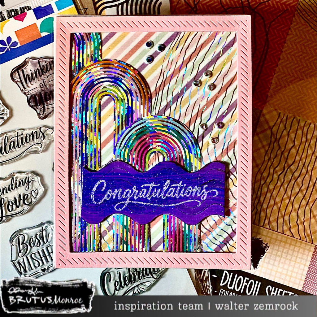 Brutus Monroe Abstract Sketch DuoFoil Sheets bru4656 congratulations card
