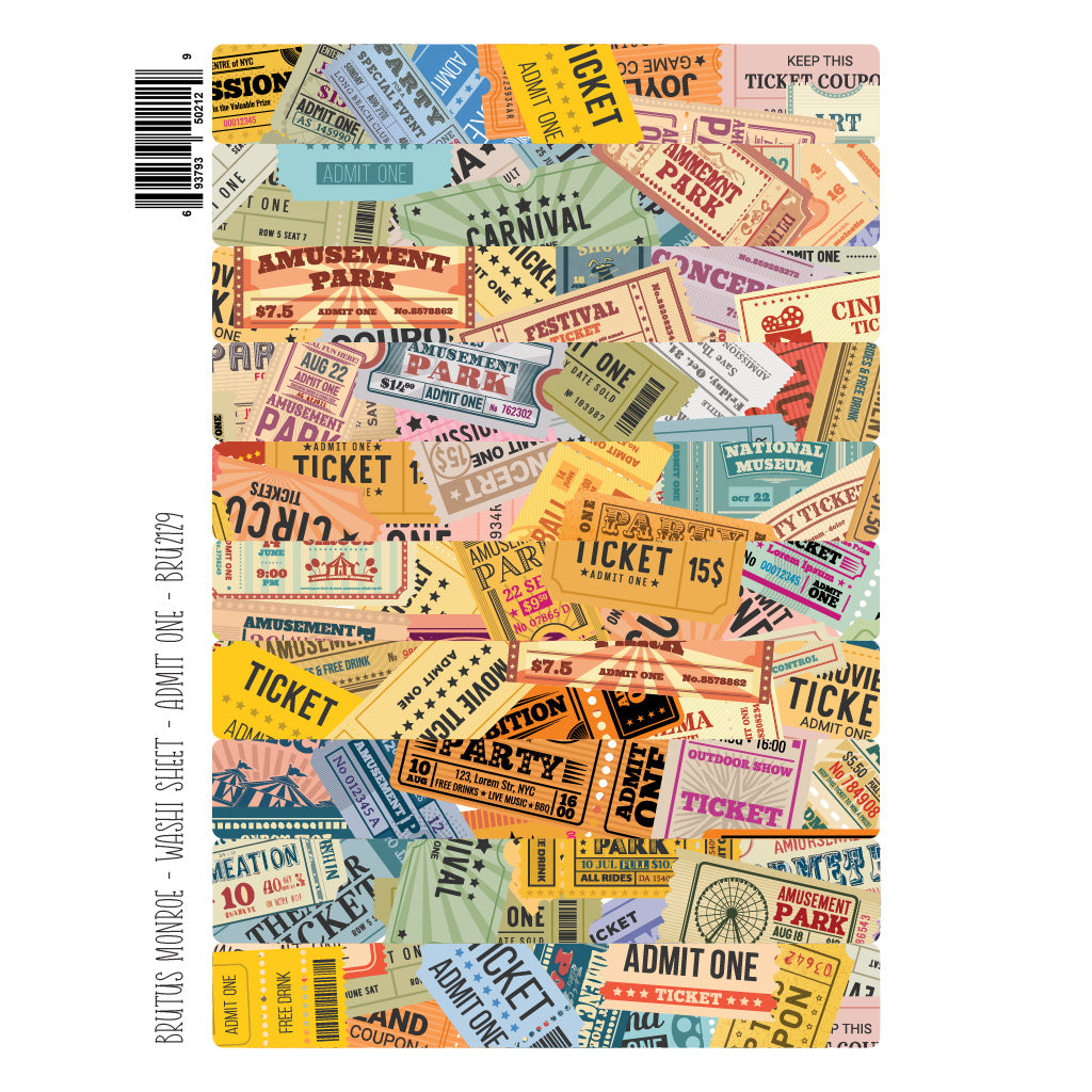 Brutus Monroe Admit One Washi Sheets bru2129