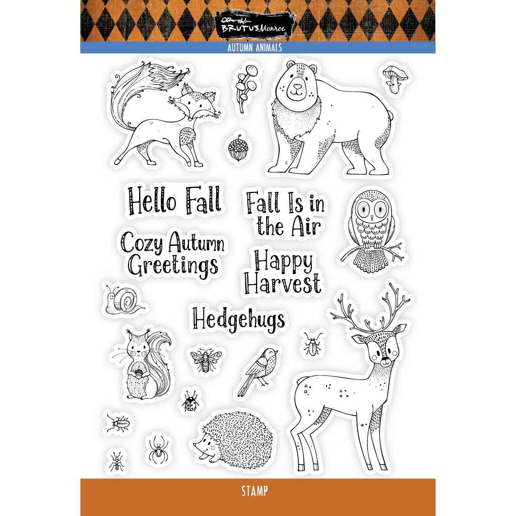 Brutus Monroe Autumn Animals Clear Stamp Set bru0690