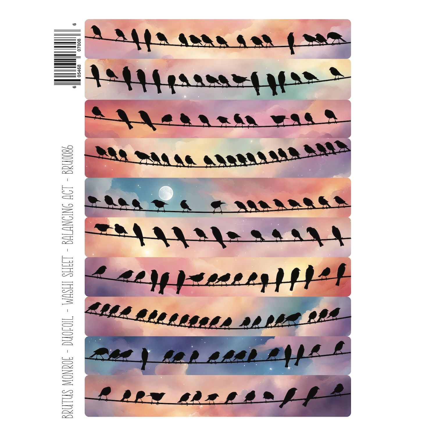 Brutus Monroe Balancing Act DuoFoil Washi Sheets bru0086 moon