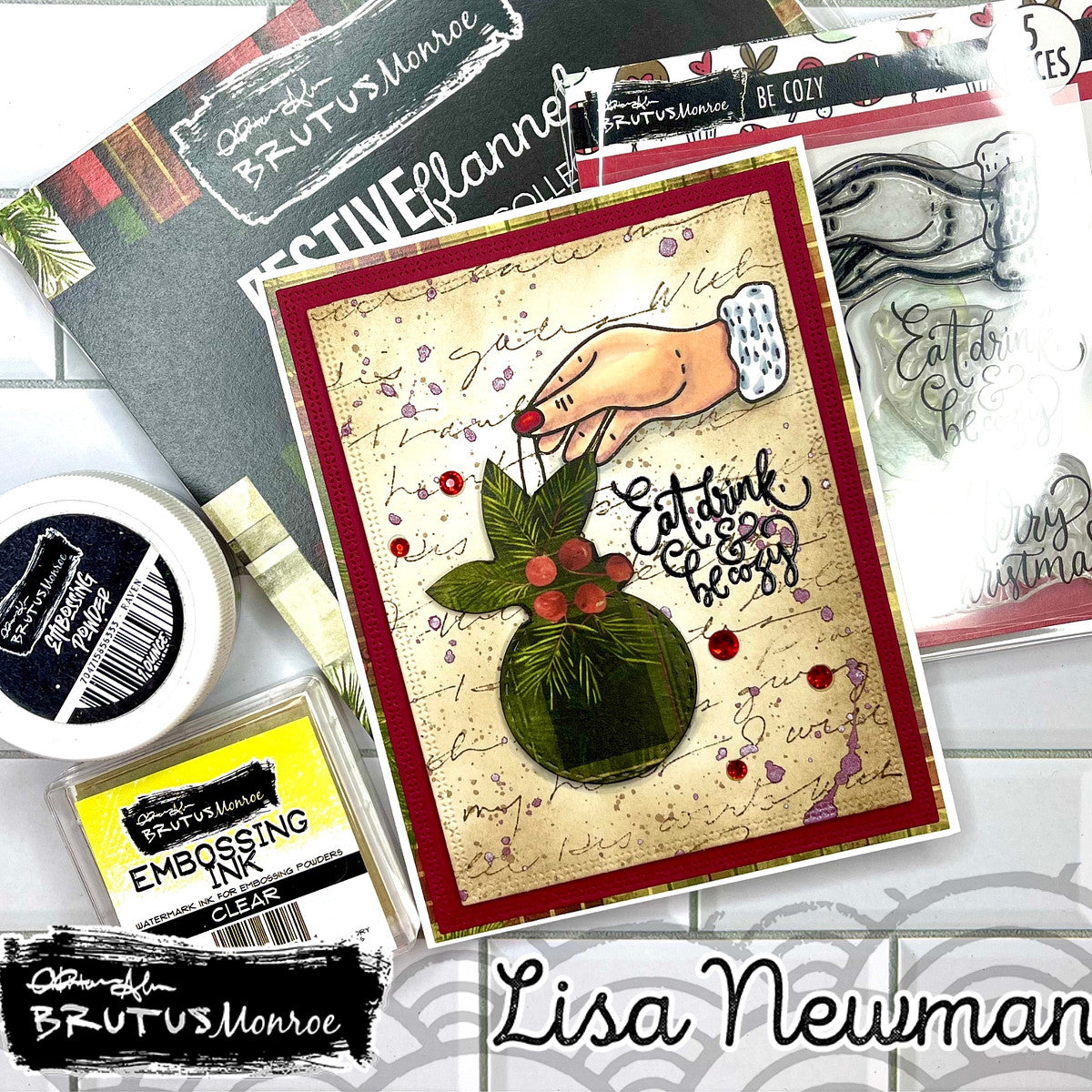 Brutus Monroe Be Cozy Stamp and Die Set bru4587-2 ornament