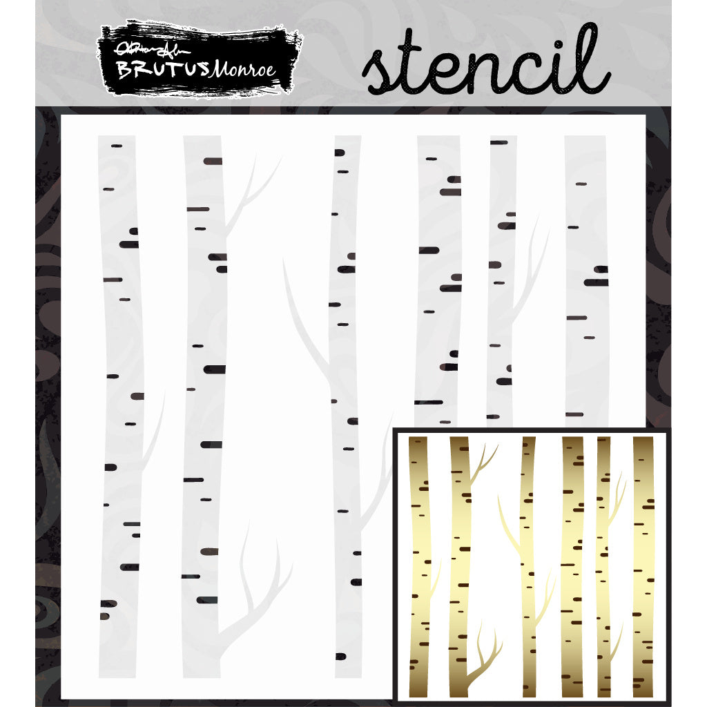 Brutus Monroe Birchwood Layering 6x6 Stencils bru7387-2