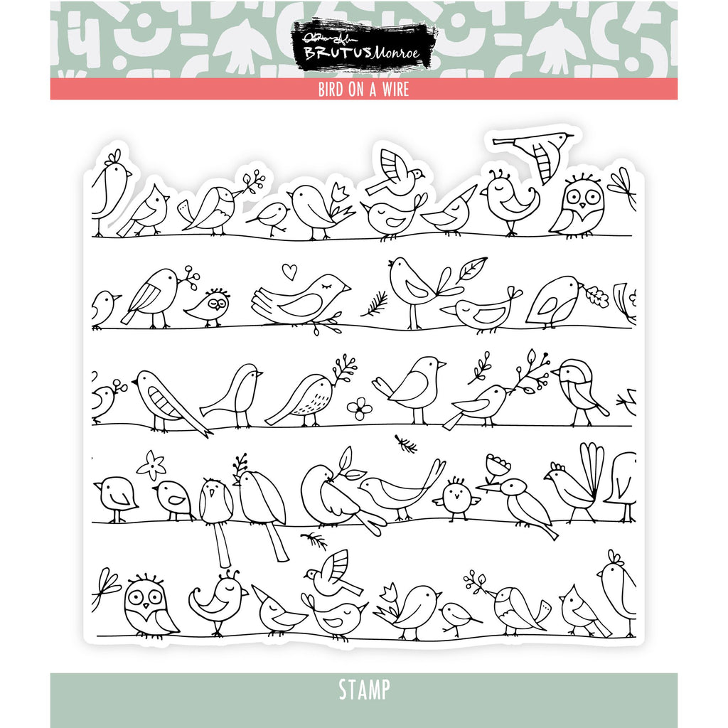 Brutus Monroe Bird on a Wire Clear Stamp bru2459 bird