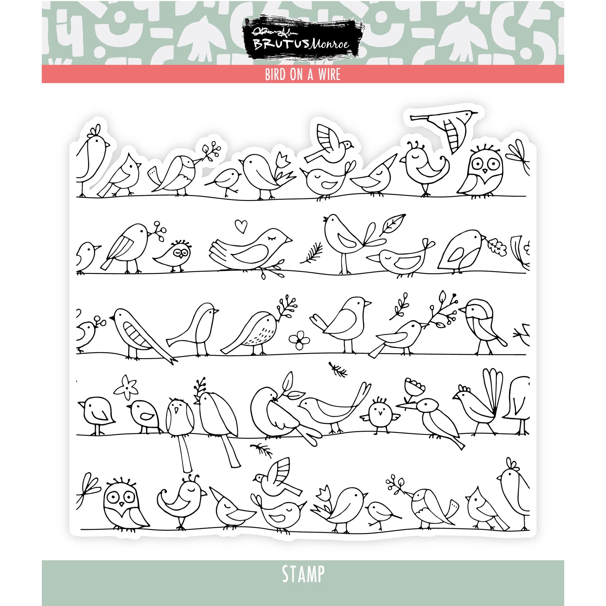 Brutus Monroe Bird on a Wire Clear Stamp bru2459 bird
