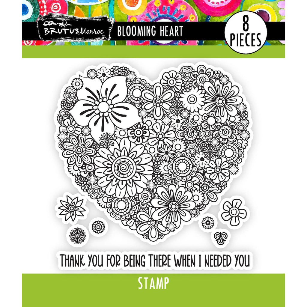Brutus Monroe Blooming Heart Clear Stamps bru0328