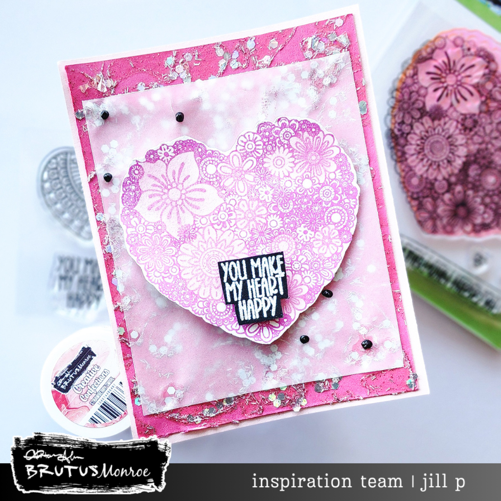 Brutus Monroe Blooming Heart Clear Stamps bru0328 heart