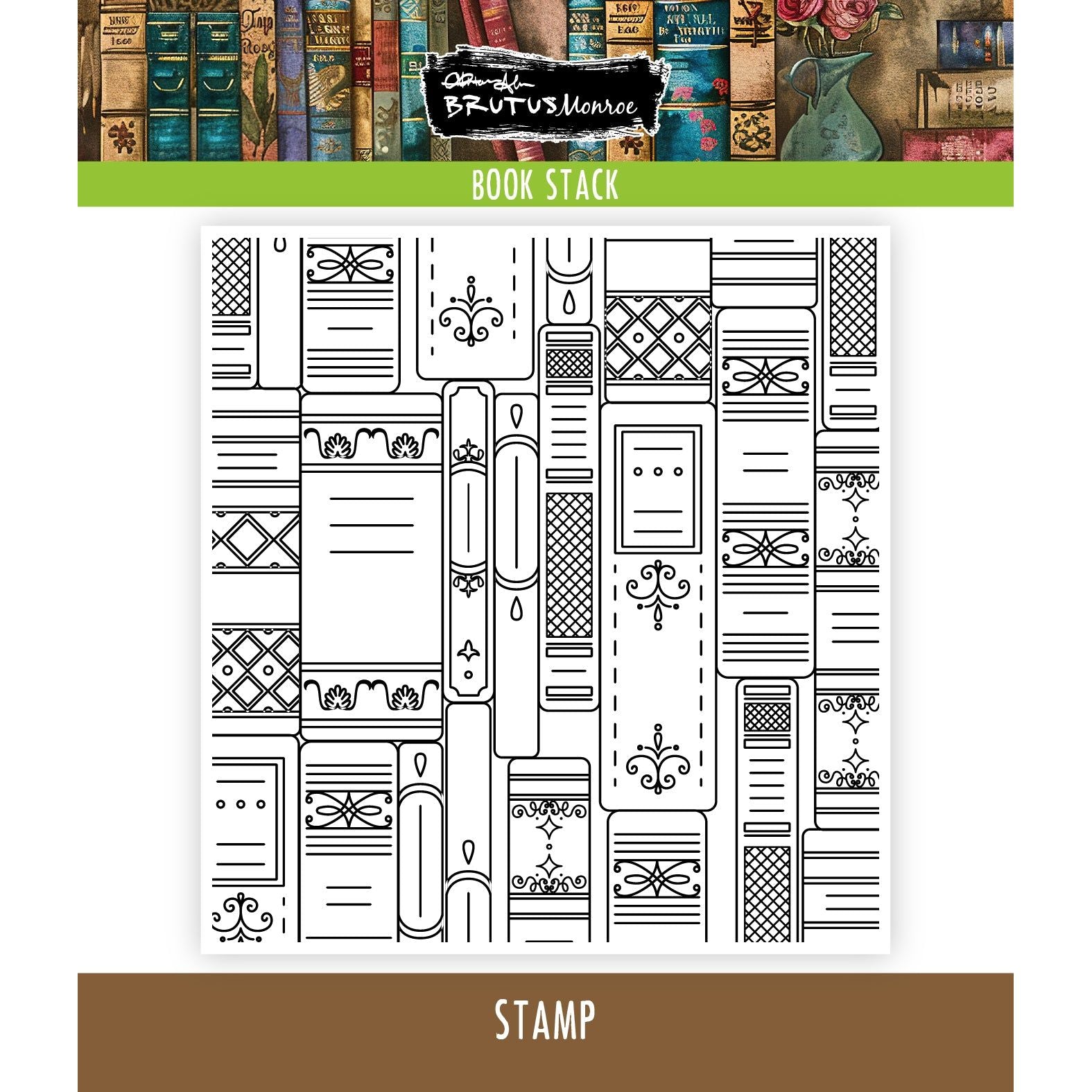 Brutus Monroe Book Stack Clear Stamp Set bru5738