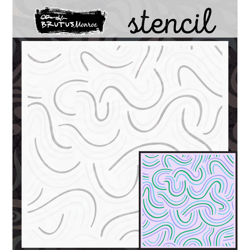 Brutus Monroe Brush Strokes 6x6 Layering Stencils bru4546-3